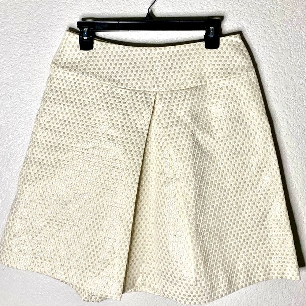 Ivory Brocade Holiday Skirt A-Line Festive Size 6 NWT